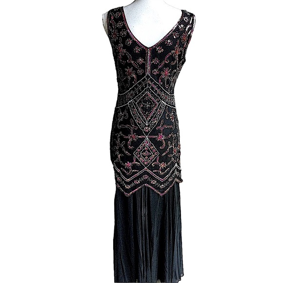 Retro Sequined Maxi Formal Gown B11 - Picture 2 of 12